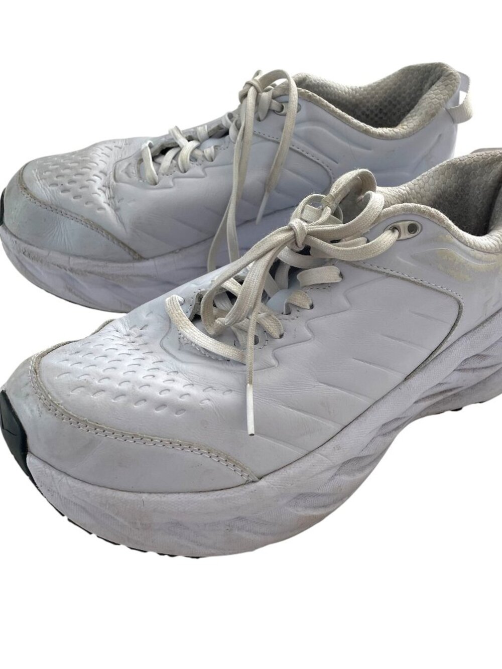 Hoka One One Bondi SR Sneakers 9D 9 Wide Womens White Leather Slip Resistant